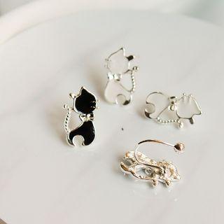Cat Sterling Silver Ear Cuffs