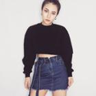 Loose-fit Long-sleeve Cropped T-shirt
