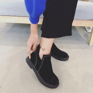 Stitch-accent Zip-accent Ankle Boots