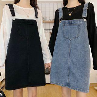 Denim Back Strap Miniskirt