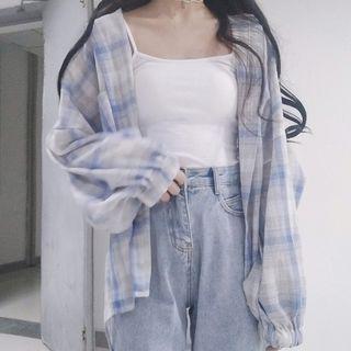Plaid Loose-fit Polo-shirt
