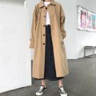 Plain Pocket Long-sleeve Coat