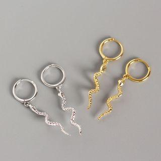 925 Sterling Silver Snake Dangle Earring