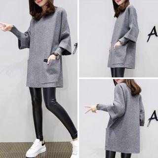Mock-two Piece Pocketed Pullover