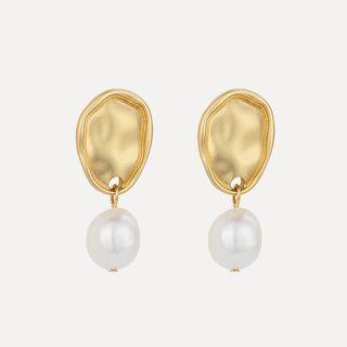 Alloy Faux Pearl Dangle Earring 1 Pair - S925 Silver - One Size