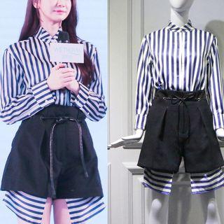 Striped Shirt / Drawstring Shorts