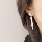 Faux Pearl Alloy Fringed Earring 1 Pair - Clip On Earring - Gold - One Size