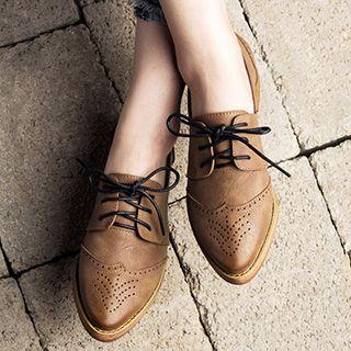 Pointed Brogue Oxfords