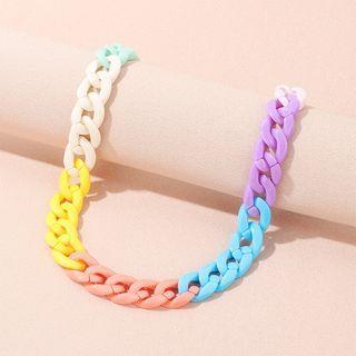 Chunky Chain Acrylic Choker Yellow & Pink & Blue & Purple - One Size