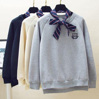 Embroidered Pullover With Neckerchief