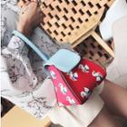 Printed Color Panel Chain Strap Shoulder Bag