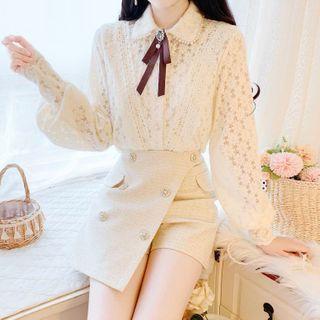 Lace Blouse / Tweed Skort / Set