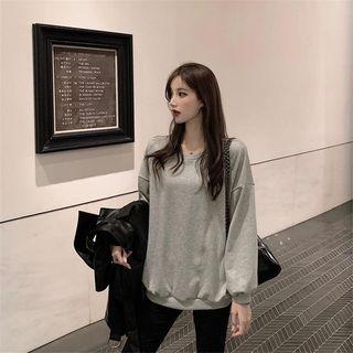 Crew-neck Pullover / Faux-leather Vest