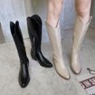 Pointed Block-heel Tall Boots