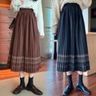 Woolen Patterned A-line Midi Skirt