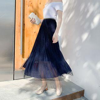 Glitter Midi Mesh Skirt