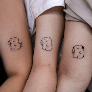 Cat Cat Print Waterproof Temporary Tattoo One Piece - One Size