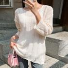 Plus Size Sheer Rib-knit Top
