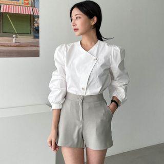 High-waist Pocket-side Dress Shorts