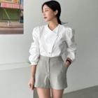 High-waist Pocket-side Dress Shorts