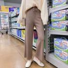 High-waist Straight-cut Cropped Knit Pants