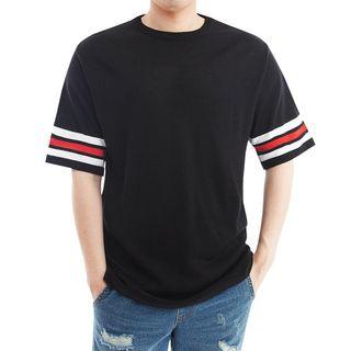 Plus Size Contrast-trim Summer Knit Top