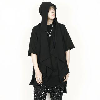 Shawl-collar Hoodie Vest