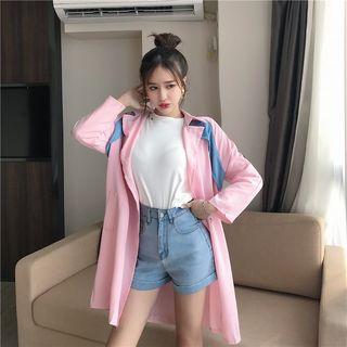 Color Block Long Light Jacket