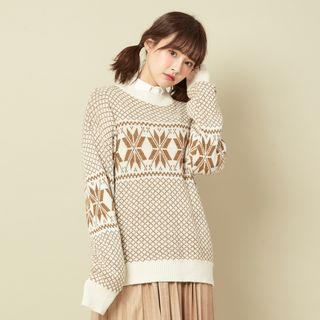Patterned Sweater Coffee - One Size