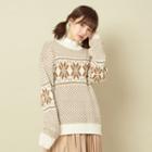 Patterned Sweater Coffee - One Size