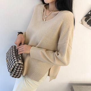 V-neck Boxy Sweater (4 Colors)