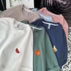 Short-sleeve Embroidered Motif T-shirt (various Designs)