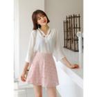 Plus Size - Tie-neck Chiffon Blouse