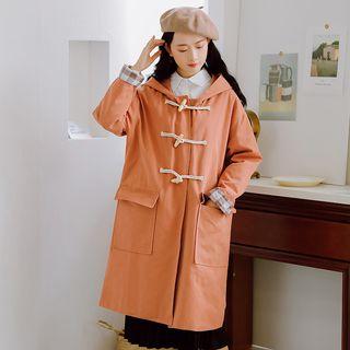 Long Hooded Duffle Trench Coat