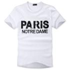 Paris Print Round-neck Short-sleeve T-shirt