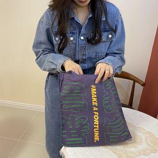 Lettering Tote Bag Purple - One Size