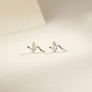 Wave Stud Earring Silver - One Size