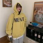 Lettering Print Hoodie Yellow - One Size