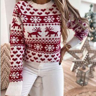 Santa Claus Print Long-sleeve Cardigan