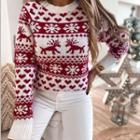 Santa Claus Print Long-sleeve Cardigan
