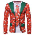 Long-sleeve Snowman Print T-shirt