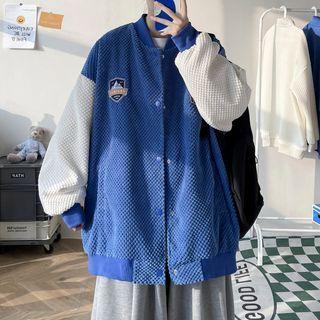 Waffle Panel Baseball Jacket