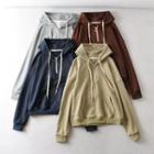 Long Sleeve Zip-detail Pocket Loose-fit Sweatshirt