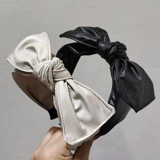 Faux Leather Ribbon Headband