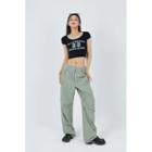 Belted Wide-leg Cargo Pants