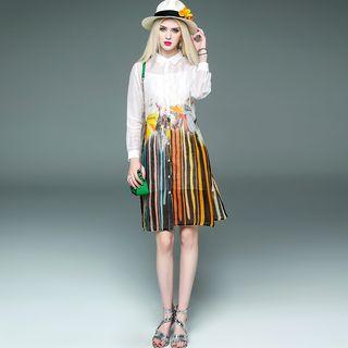 Printed Shirtdress With Slipdress