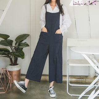 Double-strap Wide-leg Jumper Pants