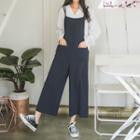 Double-strap Wide-leg Jumper Pants