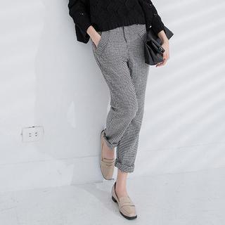 Houndstooth Tapered Pants