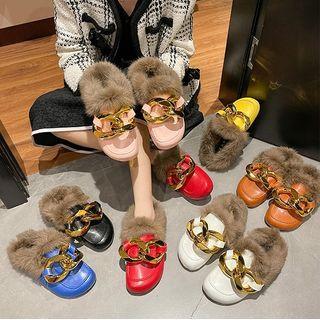 Fluffy Trim Mules
